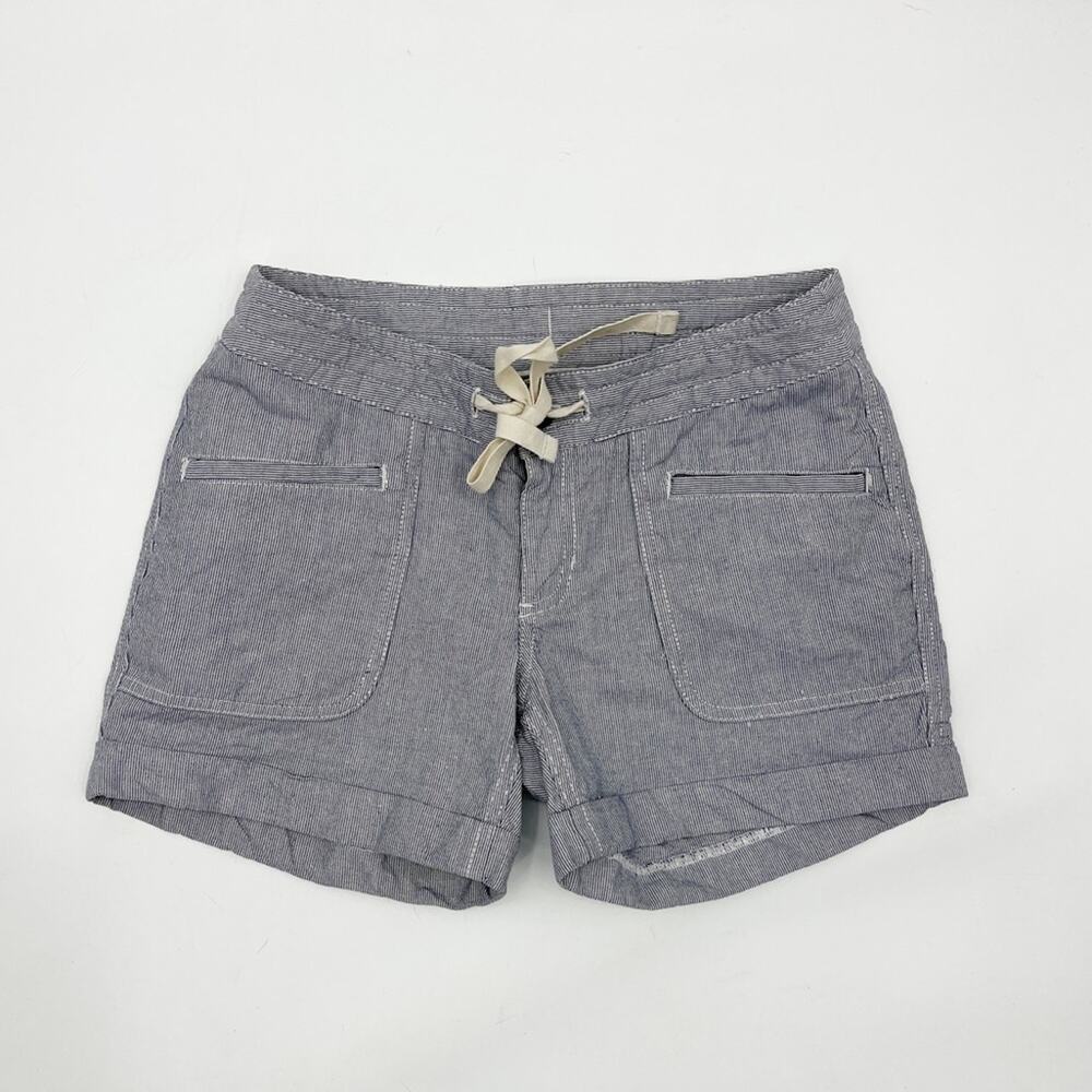 North Face Shorts Blue White Striped Pinstriped Sz 0